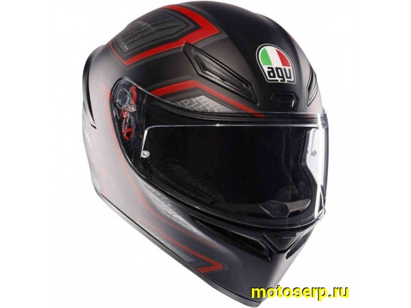 Купить  Шлем закрытый интеграл AGV K1 S E2206 Sling Matt Black/Red (XL) (шт) (AGV 2118394001-038-XL купить с доставкой по Москве и России, цена, технические характеристики, комплектация фото  - motoserp.ru