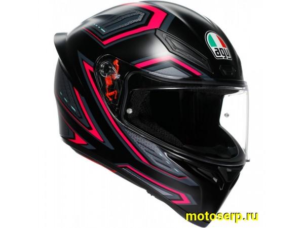 Купить  Шлем закрытый интеграл AGV K1 S E2206 Sling Matt Black/Pink (M) (шт) (AGV 2118394001-063-M купить с доставкой по Москве и России, цена, технические характеристики, комплектация фото  - motoserp.ru