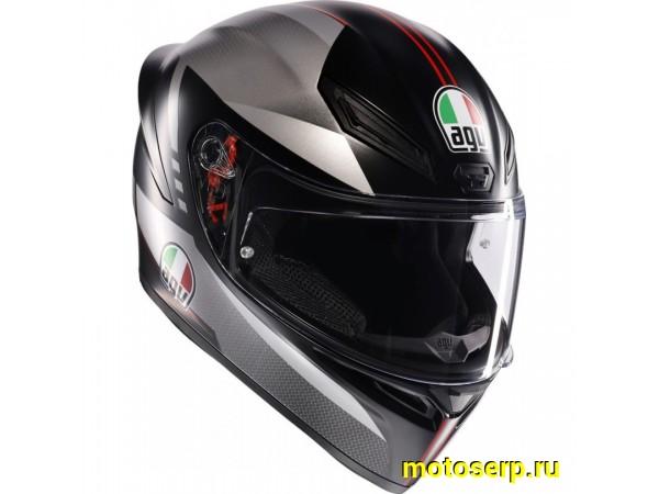 Купить  Шлем закрытый интеграл AGV K1 S E2206 Lap Matt Black/Grey/Red (XL) (шт) (AGV 2118394001-034-XL купить с доставкой по Москве и России, цена, технические характеристики, комплектация фото  - motoserp.ru
