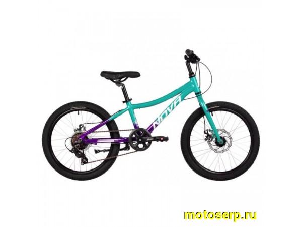 Купить  20" скоростной NOVATRACK KATRINA бирюзовый  (НОВАТРЕК КАТРИНА) 20"; 7ск; рама-алюм; тормоз-Disc (шт) (ART (M купить с доставкой по Москве и России, цена, технические характеристики, комплектация фото  - motoserp.ru
