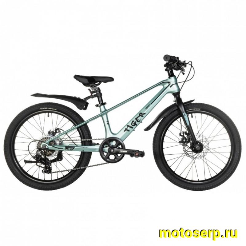 Купить  20" скоростной NOVATRACK TIGER зеленый (НОВАТРЕК ТИГР) 20"; 6ск; рама-магний; тормоз-Disk (шт) (ART (M купить с доставкой по Москве и России, цена, технические характеристики, комплектация фото  - motoserp.ru