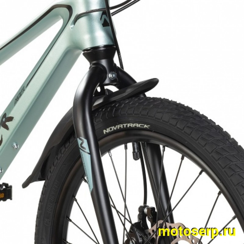 Купить  20" скоростной NOVATRACK TIGER зеленый (НОВАТРЕК ТИГР) 20"; 6ск; рама-магний; тормоз-Disk (шт) (ART (M купить с доставкой по Москве и России, цена, технические характеристики, комплектация фото  - motoserp.ru