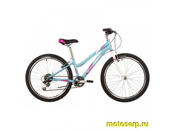 Купить  24" NOVATRACK JENNY голубой (12") (НОВАТРЕК ДЖЕННИ) 24"; 6ск; рама-сталь; тормоз-V-Brake (шт) (ART (M купить с доставкой по Москве и России, цена, технические характеристики, комплектация фото  - motoserp.ru