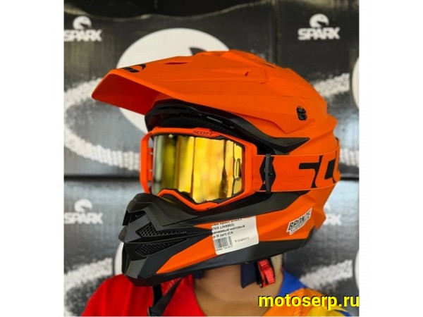 Купить  Шлем Кросс SPARX FENIX (JK6803) оранжевый матовый р-р 3XL (шт) (CK купить с доставкой по Москве и России, цена, технические характеристики, комплектация фото  - motoserp.ru