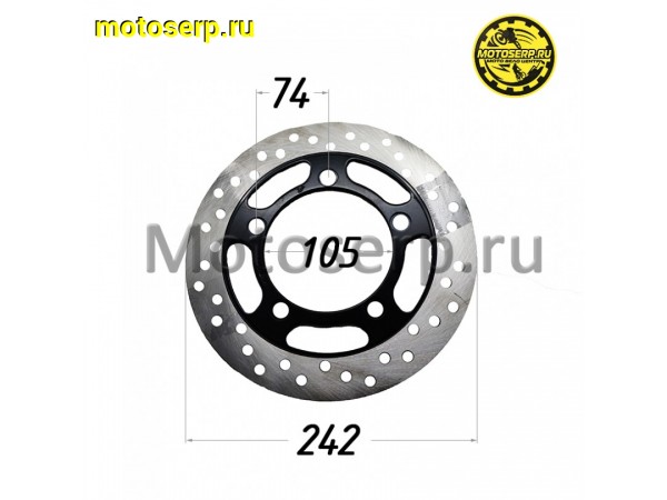 Купить  Диск тормозной задний (242x105) (отв:5x74) Yamasaki Scorpion RS (шт) (YM купить с доставкой по Москве и России, цена, технические характеристики, комплектация фото  - motoserp.ru