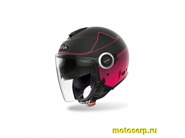 Купить  Шлем открытый  со стеклом AIROH HELIOS MAP Pink Matt (M) (шт) (AIROH купить с доставкой по Москве и России, цена, технические характеристики, комплектация фото  - motoserp.ru