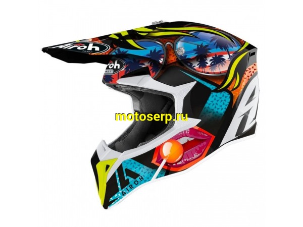 Купить  Шлем Кросс AIROH WRAAP COLOR LOLLIPOP gloss (XXL) (шт) (AIROH WRL35 купить с доставкой по Москве и России, цена, технические характеристики, комплектация фото  - motoserp.ru