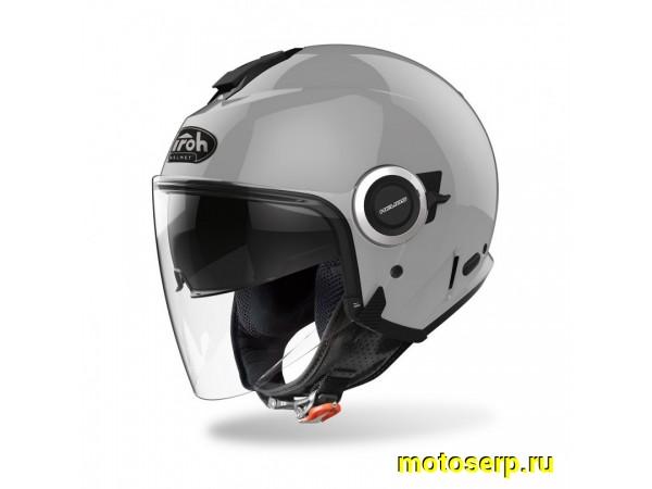 Купить  Шлем открытый  со стеклом AIROH HELIOS COLOR CONCRETE GREY GLOSS (MC) (шт) (AIROH купить с доставкой по Москве и России, цена, технические характеристики, комплектация фото  - motoserp.ru