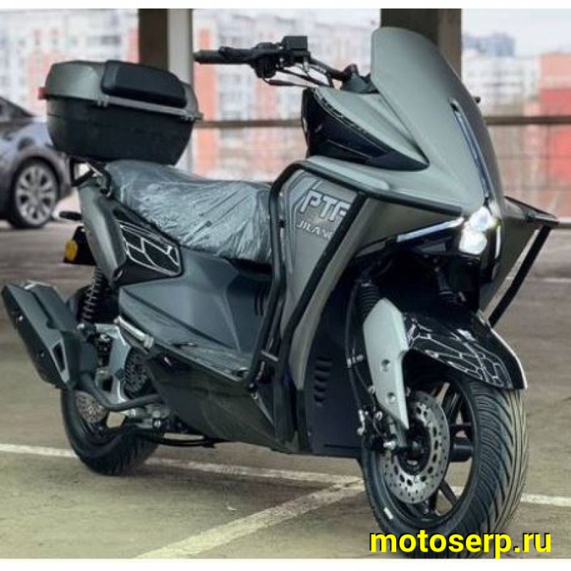 Купить  Скутер Jilang PTF 50, 50cc С ДУГАМИ, 12/12", карбюр , дикс/диск, кофр, USB. держатель телефона (шт) 01500 (К-дар купить с доставкой по Москве и России, цена, технические характеристики, комплектация фото  - motoserp.ru