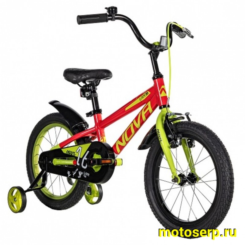 Купить  16" NOVATRACK EXTREME красный (НОВАТРЕК ЭКСТРИМ) 16"; 1ск ; рама-алюм; тормоз-V-Brake (шт) (ART (M купить с доставкой по Москве и России, цена, технические характеристики, комплектация фото  - motoserp.ru