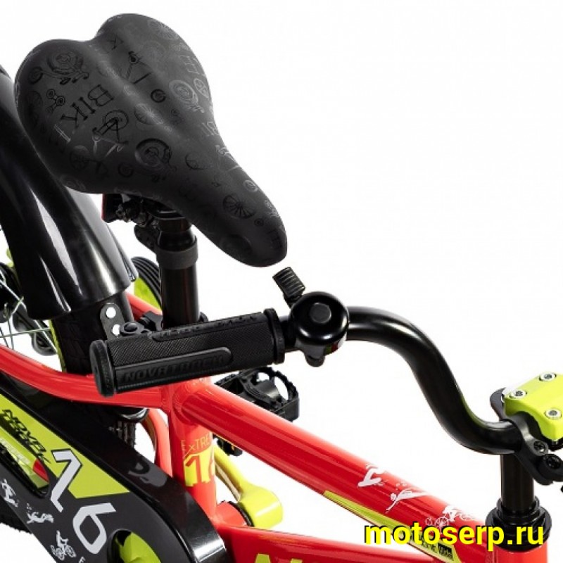 Купить  16" NOVATRACK EXTREME красный (НОВАТРЕК ЭКСТРИМ) 16"; 1ск ; рама-алюм; тормоз-V-Brake (шт) (ART (M купить с доставкой по Москве и России, цена, технические характеристики, комплектация фото  - motoserp.ru