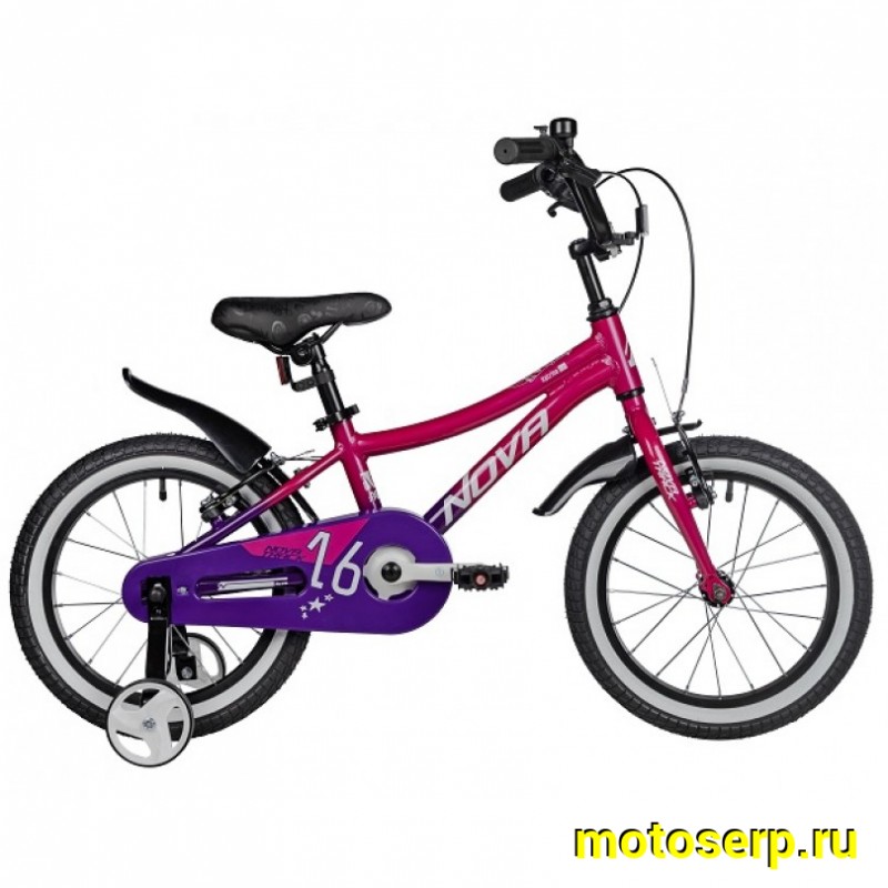 Купить  16" NOVATRACK KATRINA розовый (НОВАТРЕК КАТРИНА) 16"; 1ск ; рама-алюм; тормоз-V-Brake (шт) (ART (M купить с доставкой по Москве и России, цена, технические характеристики, комплектация фото  - motoserp.ru