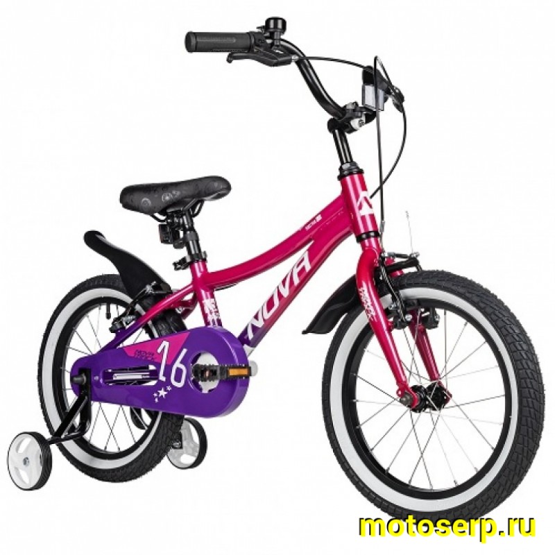 Купить  16" NOVATRACK KATRINA розовый (НОВАТРЕК КАТРИНА) 16"; 1ск ; рама-алюм; тормоз-V-Brake (шт) (ART (M купить с доставкой по Москве и России, цена, технические характеристики, комплектация фото  - motoserp.ru
