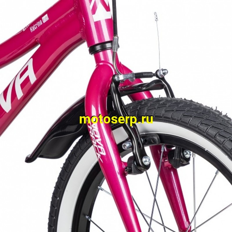 Купить  16" NOVATRACK KATRINA розовый (НОВАТРЕК КАТРИНА) 16"; 1ск ; рама-алюм; тормоз-V-Brake (шт) (ART (M купить с доставкой по Москве и России, цена, технические характеристики, комплектация фото  - motoserp.ru