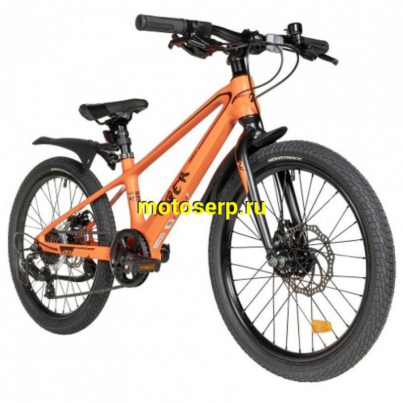 Купить  20" скоростной NOVATRACK TIGER оранжевый (НОВАТРЕК ТИГР) 20"; 6ск; рама-магний; тормоз-Disk (шт) (ART (M купить с доставкой по Москве и России, цена, технические характеристики, комплектация фото  - motoserp.ru