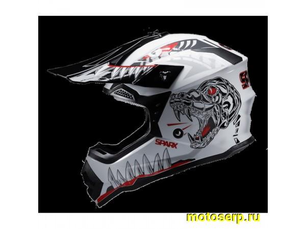 Купить  Шлем Кросс (Детский) SPARX Jet Monster белый ЛЮМИНИСЦЕНТНЫЙ р-р YL (шт) (CK купить с доставкой по Москве и России, цена, технические характеристики, комплектация фото  - motoserp.ru