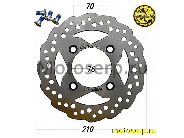 Купить  Диск тормозной передний (210x76) (отв:4x70) KAYO KLX,CRF,MINI125,TT (шт) (SM 154-9058 купить с доставкой по Москве и России, цена, технические характеристики, комплектация фото  - motoserp.ru