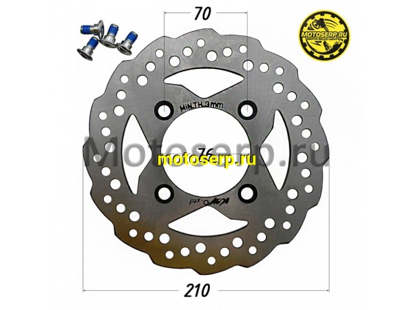Купить  Диск тормозной передний (210x76) (отв:4x70) KAYO KLX,CRF,MINI125,TT (шт) (SM 154-9058 купить с доставкой по Москве и России, цена, технические характеристики, комплектация фото  - motoserp.ru