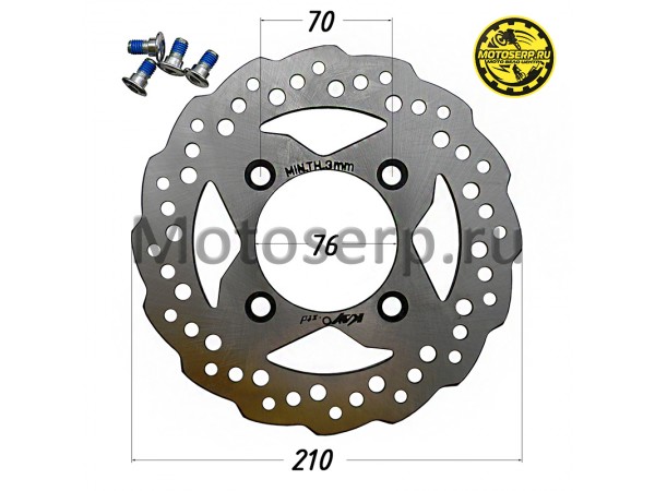 Купить  Диск тормозной передний (210x76) (отв:4x70) KAYO KLX,CRF,MINI125,TT (шт) (SM 154-9058 купить с доставкой по Москве и России, цена, технические характеристики, комплектация фото  - motoserp.ru