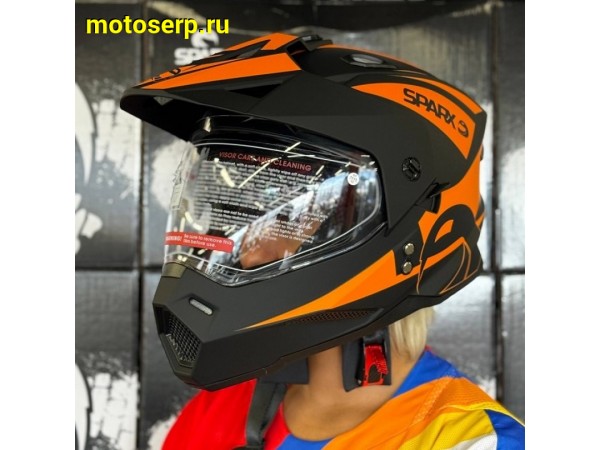 Купить  Шлем Кросс SPARX dual sport (мотард) Matador (JK802) оранжевый матовый р-р M (шт) (CK купить с доставкой по Москве и России, цена, технические характеристики, комплектация фото  - motoserp.ru