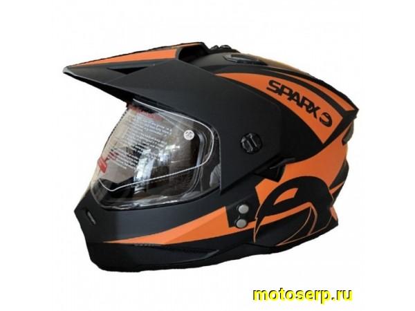 Купить  Шлем Кросс SPARX dual sport (мотард) Matador (JK802) оранжевый матовый р-р L (шт) (CK купить с доставкой по Москве и России, цена, технические характеристики, комплектация фото  - motoserp.ru