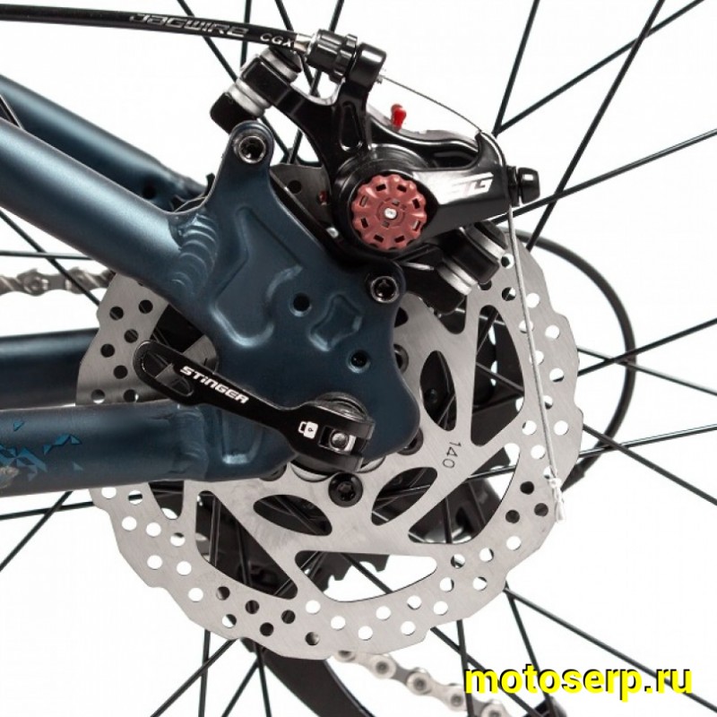Купить  24" STINGER ELEMENT синий (13") (СТИНГЕР ЭЛЕМЕНТ) 24" горный; 8ск; рама-алюминий; тормоз-Disk; вилка пружинно-эластомерная (шт) (ART купить с доставкой по Москве и России, цена, технические характеристики, комплектация фото  - motoserp.ru