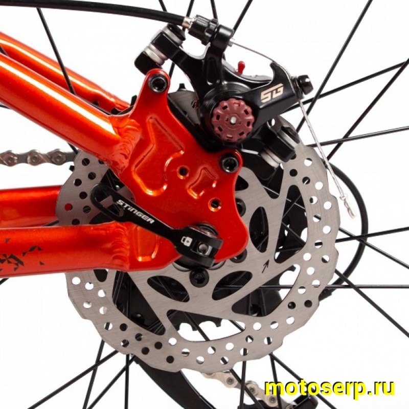 Купить  24" STINGER ELEMENT оранжевый (13") (СТИНГЕР ЭЛЕМЕНТ) 24" горный; 8ск; рама-алюминий; тормоз-Disk; вилка пружинно-эластомерная (шт) (ART купить с доставкой по Москве и России, цена, технические характеристики, комплектация фото  - motoserp.ru