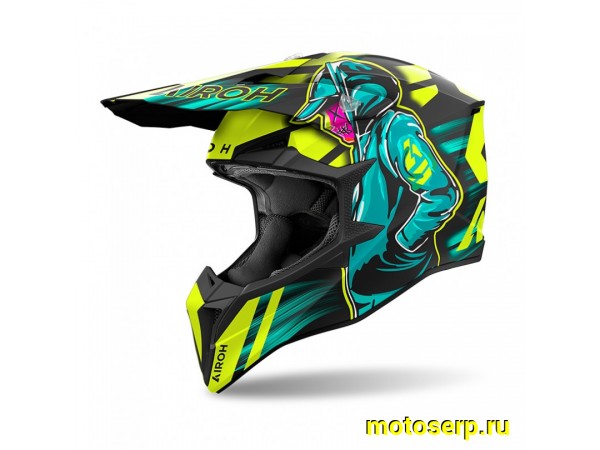 Купить  Шлем Кросс AIROH WRAAAP CYBER YELLOW MATT (S) (шт) (AIM WRC31-S купить с доставкой по Москве и России, цена, технические характеристики, комплектация фото  - motoserp.ru
