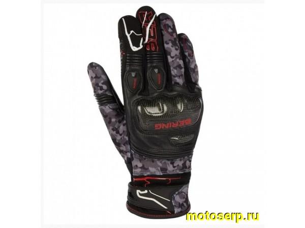 Купить  Перчатки (кожа) Bering CORTEX Black/Camo T12 (XXL) (пар) (BGE425-T12 купить с доставкой по Москве и России, цена, технические характеристики, комплектация фото  - motoserp.ru