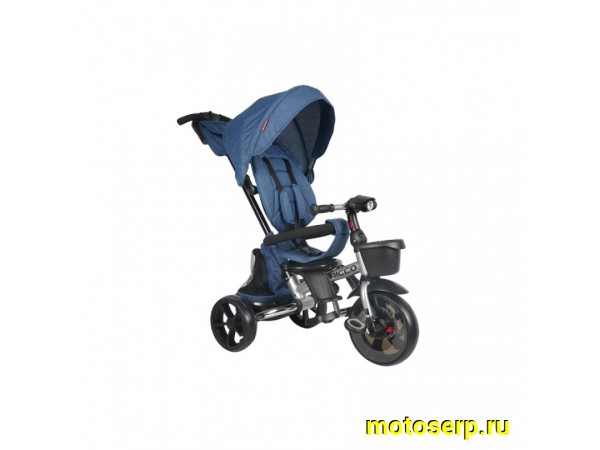 Купить  Велосипед TECH TEAM Ricco синий 3-х колес с ручкой, полукруглым капюшоном, пластиковые колеса перед: 12"/ зад: 10" (шт) (ART купить с доставкой по Москве и России, цена, технические характеристики, комплектация фото  - motoserp.ru