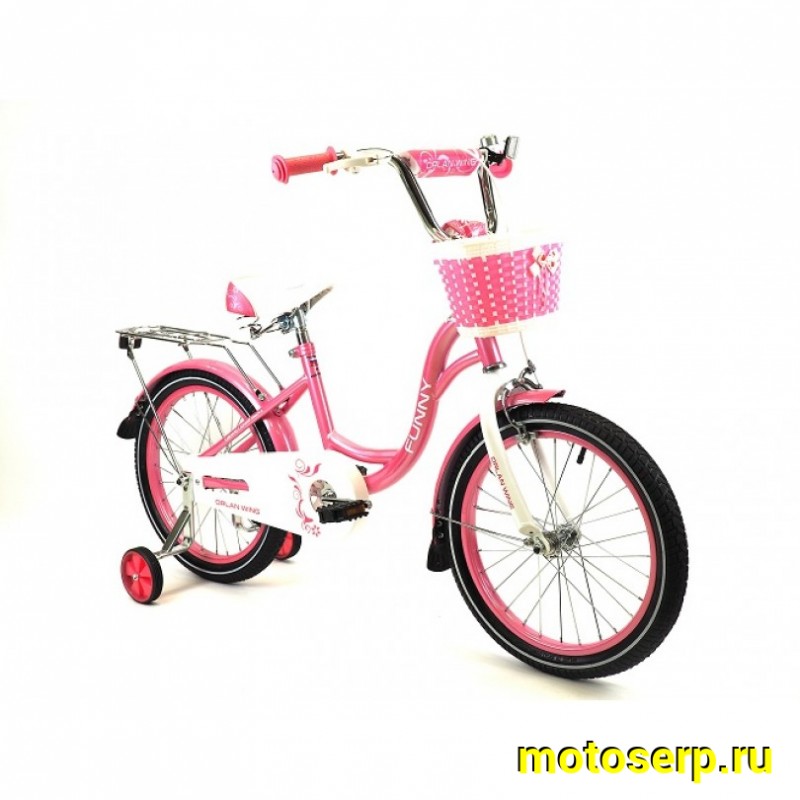 Купить  16" ORLAN WING FUNNY розовый (Орлан Винг Фунни) 16"; 1ск; рама-сталь; тормоз-V-brake (шт) (ART (M купить с доставкой по Москве и России, цена, технические характеристики, комплектация фото  - motoserp.ru