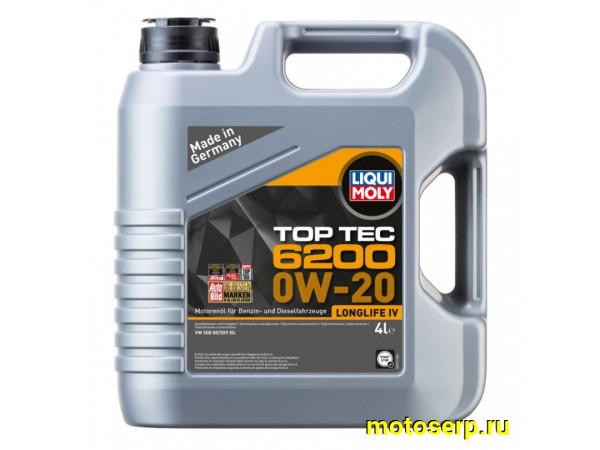 Купить  Масло LiquiMoly TopTec 6200 0W-20 C5 4L синт (шт) (LM 20788 купить с доставкой по Москве и России, цена, технические характеристики, комплектация фото  - motoserp.ru