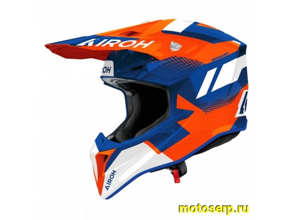 Купить  Шлем Кросс AIROH WRAAAP VISION ORANGE/BLUE GLOSS (L) (шт) (AIROH WRAV32-L купить с доставкой по Москве и России, цена, технические характеристики, комплектация фото  - motoserp.ru