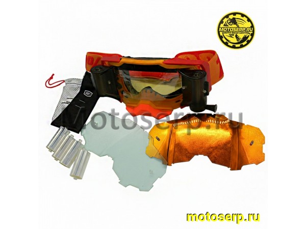 Купить  Очки мото Кросс 100% MX ARMEGA Orange-Red с перемоткой (4 бабины в комплекте) (реплика) (шт) (Кокурин   купить с доставкой по Москве и России, цена, технические характеристики, комплектация фото  - motoserp.ru