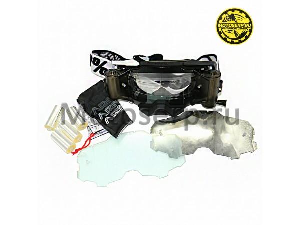 Купить  Очки мото Кросс 100% MX ARMEGA White-Black с перемоткой (4 бабины в комплекте) (реплика) (шт) (Кокурин купить с доставкой по Москве и России, цена, технические характеристики, комплектация фото  - motoserp.ru