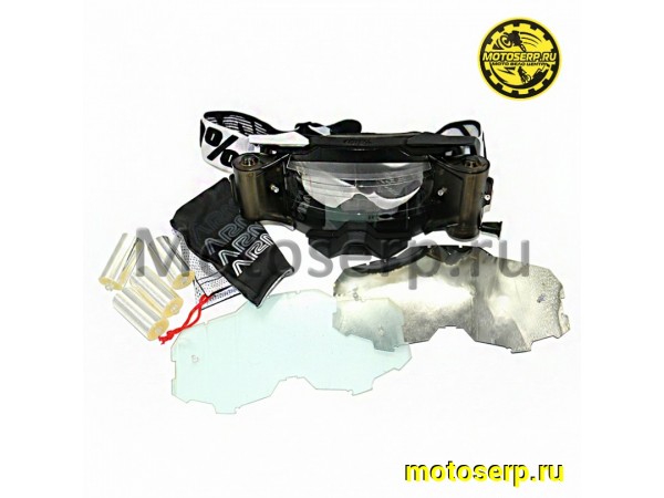 Купить  Очки мото Кросс 100% MX ARMEGA White-Black с перемоткой (4 бабины в комплекте) (реплика) (шт) (Кокурин купить с доставкой по Москве и России, цена, технические характеристики, комплектация фото  - motoserp.ru
