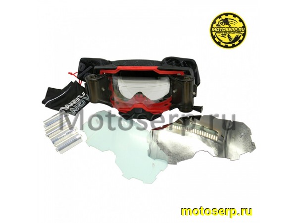Купить  Очки мото Кросс 100% MX ARMEGA Black-Red с перемоткой (4 бабины в комплекте) (реплика) (шт) (Кокурин  купить с доставкой по Москве и России, цена, технические характеристики, комплектация фото  - motoserp.ru