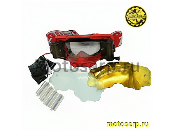 Купить  Очки мото Кросс 100% MX ARMEGA Red с перемоткой (4 бабины в комплекте) (реплика) (шт) (Кокурин   купить с доставкой по Москве и России, цена, технические характеристики, комплектация фото  - motoserp.ru