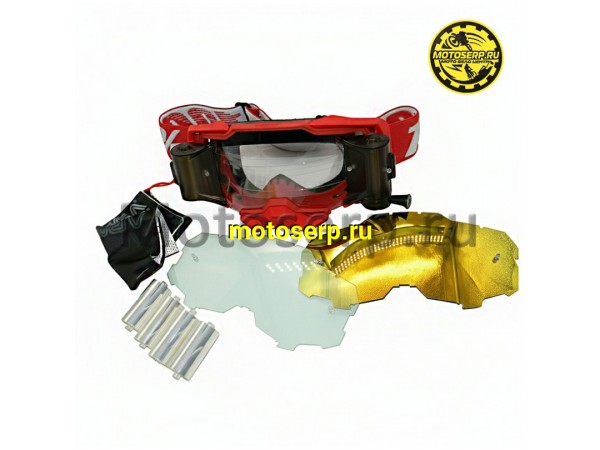 Купить  Очки мото Кросс 100% MX ARMEGA Red с перемоткой (4 бабины в комплекте) (реплика) (шт) (Кокурин   купить с доставкой по Москве и России, цена, технические характеристики, комплектация фото  - motoserp.ru