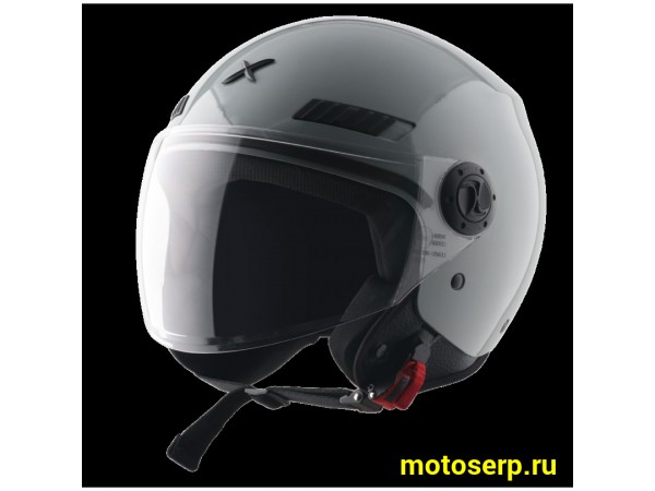 Купить  Шлем открытый  со стеклом AXOR KIOTO SOLID, цвет серый (M) (шт) (Bajaj AXR-KIO-SLD-NGR-E купить с доставкой по Москве и России, цена, технические характеристики, комплектация фото  - motoserp.ru
