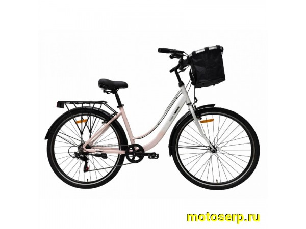 Купить  28" TECH TEAM MEADOW бело-розовый (17&rdquo;) (ТЕЧ ТИМ МЕАДОВ) 28&rdquo;; 7ск; рама-алюминий; тормоз-V-Brake (шт) (ART купить с доставкой по Москве и России, цена, технические характеристики, комплектация фото  - motoserp.ru