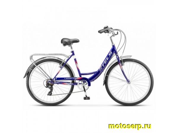 Купить  26" STELS LEGENDA 290 26V синий (СТЕЛС ЛЕГЕНДА 290 26В) 26"; 7ск; рама-сталь; тормоз-V-Brake; багажник (шт) (ART купить с доставкой по Москве и России, цена, технические характеристики, комплектация фото  - motoserp.ru