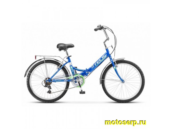 Купить  24" STELS PILOT-750 синий (Стелс Пилот-750) 24"; 6ск; рама-сталь; тормоз-V-Brake; багажник (шт) (ART  купить с доставкой по Москве и России, цена, технические характеристики, комплектация фото  - motoserp.ru