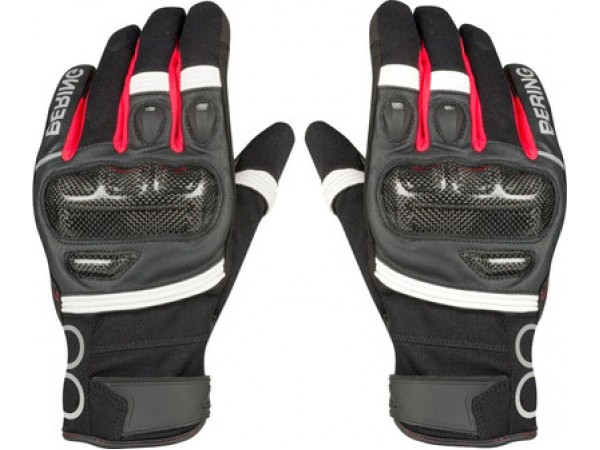 Купить  Перчатки (кожа) Bering Raid Black/White/Red T10 (L) (пар) (BGE721-T10 купить с доставкой по Москве и России, цена, технические характеристики, комплектация фото  - motoserp.ru