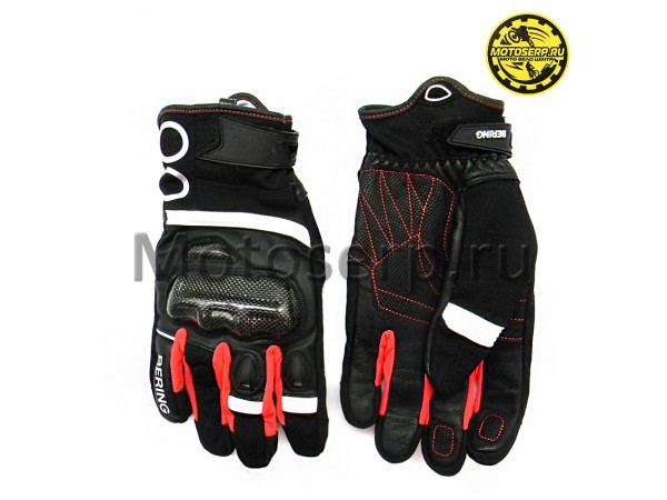 Купить  Перчатки (кожа) Bering Raid Black/White/Red T13 (XXXL) (пар) (BGE721-T13 купить с доставкой по Москве и России, цена, технические характеристики, комплектация фото  - motoserp.ru