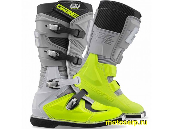 Купить  Мотоботы кросс. GAERNE GX-J  (защ. голени), серый/желтый р-р 35" (Ч/З) (пар) (GAERNE 2169-009 купить с доставкой по Москве и России, цена, технические характеристики, комплектация фото  - motoserp.ru