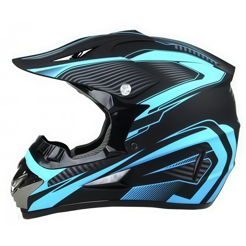 Купить  Шлем Кросс (Детский) MOTAX 125 Argos Matt Black/Blue (G21) (M) (шт) (MOTAX купить с доставкой по Москве и России, цена, технические характеристики, комплектация фото  - motoserp.ru