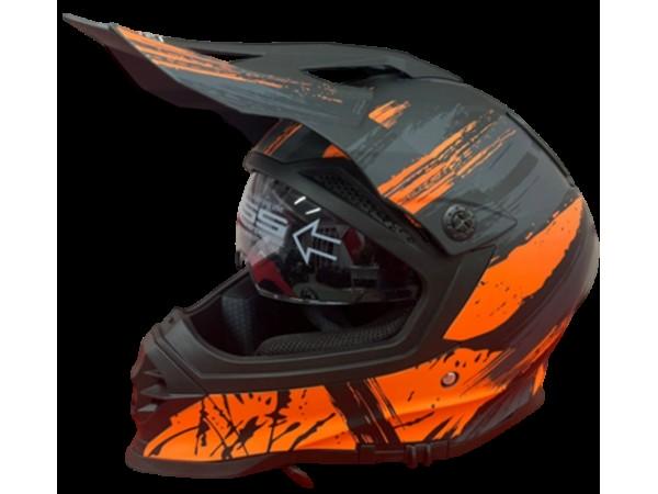 Купить  Шлем Кросс MOTAX HF-800 Matt Black/Orange (G4) (M) (шт) (MOTAX купить с доставкой по Москве и России, цена, технические характеристики, комплектация фото  - motoserp.ru