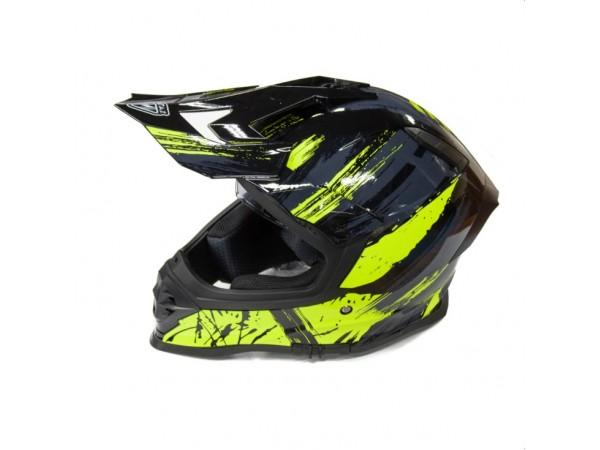 Купить  Шлем Кросс MOTAX HF-800 Glossy Black/Yellow (G1) (M) (шт) (MOTAX купить с доставкой по Москве и России, цена, технические характеристики, комплектация фото  - motoserp.ru