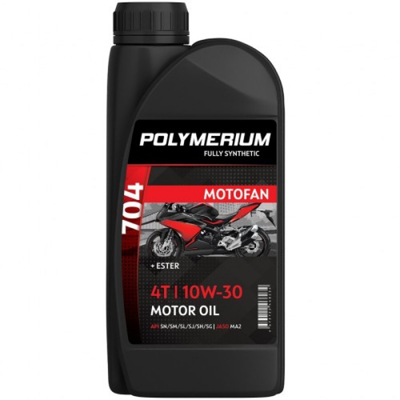 Купить  Масло POLYMERIUM MOTOFAN 704 10W30 4T 1L синт (шт) (plmmf470410301 купить с доставкой по Москве и России, цена, технические характеристики, комплектация фото  - motoserp.ru